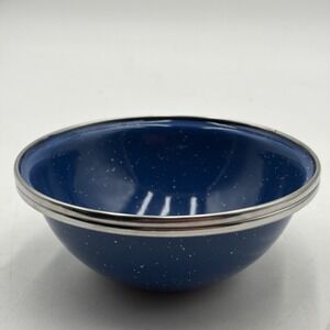 Set Of 2 GSI Outdoors Pioneer Enamelware Graniteware Stainless Steel Rim 6" Bowl